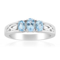 Zilveren ring met een Santa Maria-aquamarijn