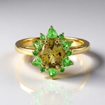 Anello in oro con Tanzanite Gialla (non riscaldata) (Adela Gold)