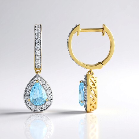 Orecchini in argento con Topazio Blu Cielo