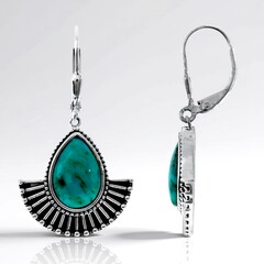 Orecchini in argento con Turchese Kingman Mohave Blu (Jones Lee)