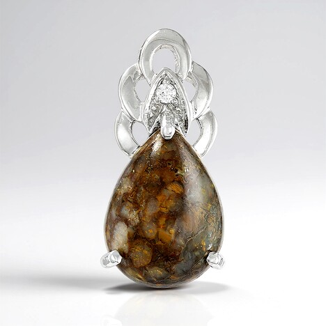 Pendentif en argent et Quartz Dinosaure