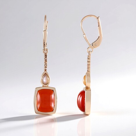Boucles d'oreilles en argent et Cornaline (KM by Juwelo)