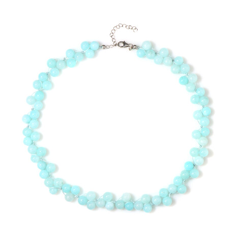 Blauer Quarz-Silberhalskette