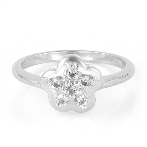 Anello in argento con Topazio Bianco