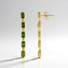 Orecchini in argento con Diopside Russo