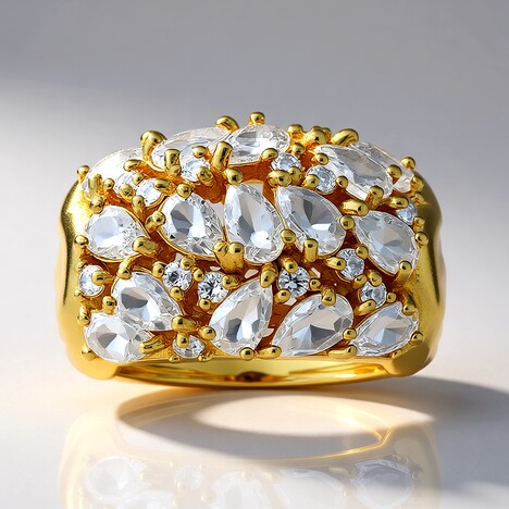 Anello in argento con Topazio Bianco