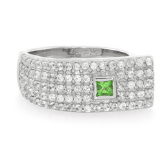 Anillo en plata con Tsavorita