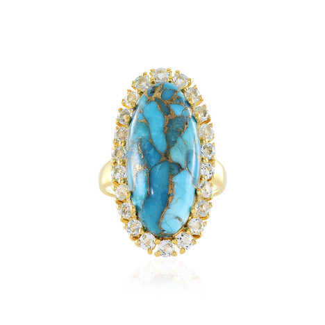 Blauer Mohave-Kupfer-Türkis-Silberring (Faszination Türkis)