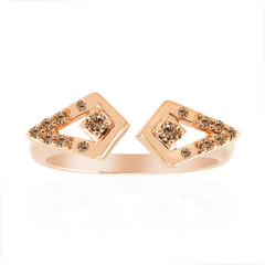 Gouden ring met SI1 Argyle Rose De France Diamanten