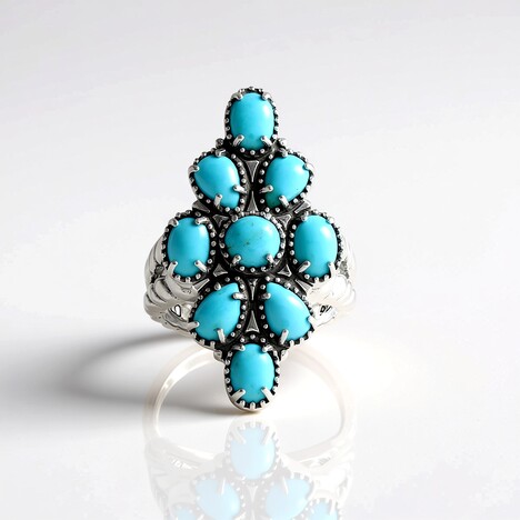Anello in argento con Turchese Sleeping Beauty (Desert Chic)