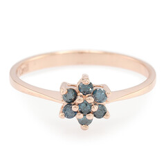 Zilveren ring met een Fancy diamant