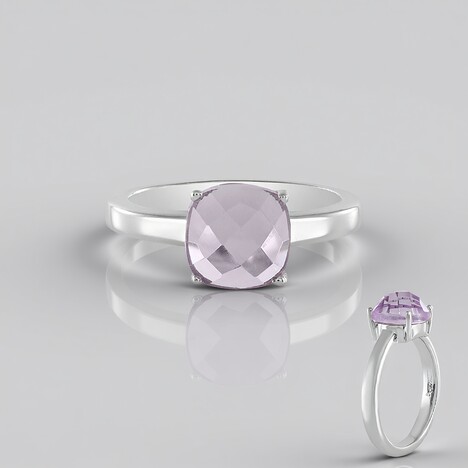 Anello in argento con Ametista Rose de France