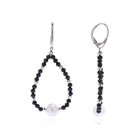 White Freshwater Pearl Silver Earrings