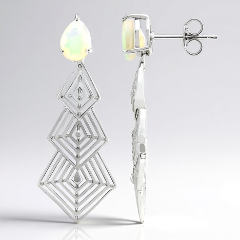 Boucles d'oreilles en argent et Opale Welo (SAELOCANA)