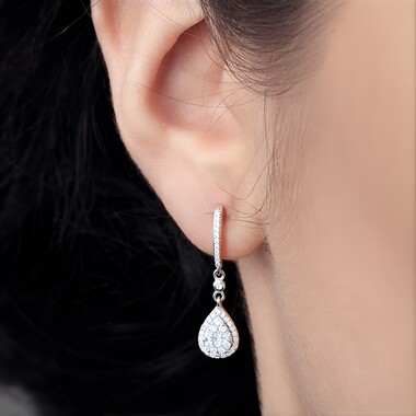 Boucles d'oreilles en argent et Zircon