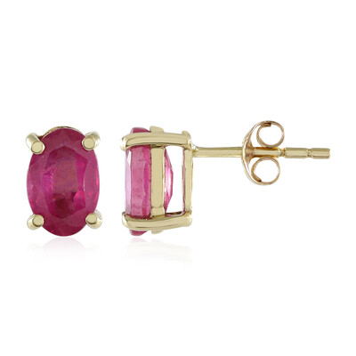 Orecchini in oro con Zaffiro Rosa del Madagascar