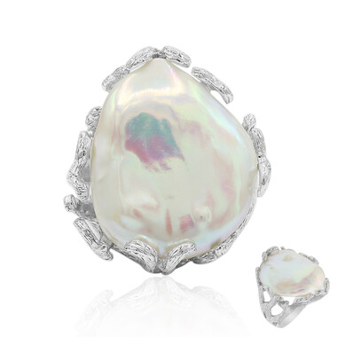 Anello in argento con Perla di Acqua Dolce (TPC)