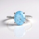 Anello in argento con Topazio Blu Cielo