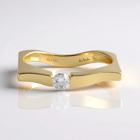 Anello in oro con Diamante IF (G) (de Melo Gold)