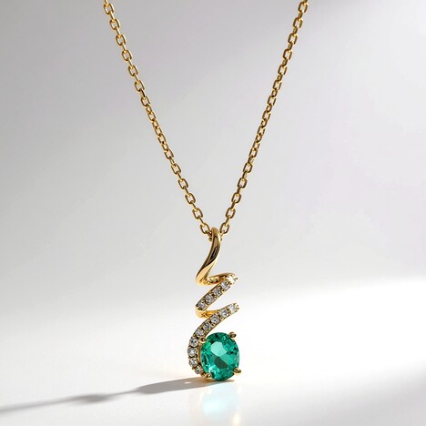 Collana in oro con Smeraldo Zambia AAA (CIRARI)