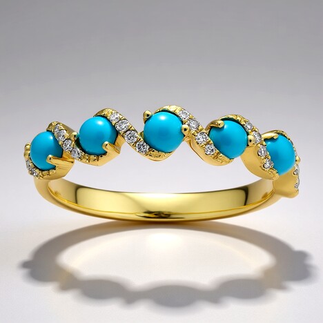 Anello in oro con Turchese Arizona