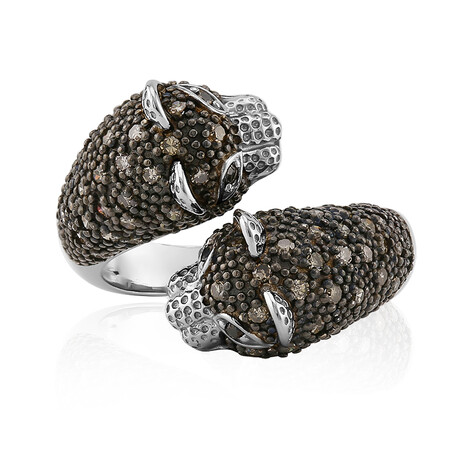 Bague en argent et Diamant noir