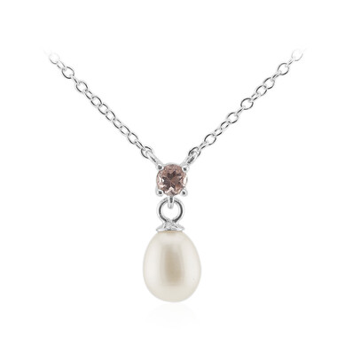 Weiße Süßwasserzuchtperlen-Silbercollier