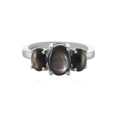 Anello in argento con Zaffiro Stellato Nero
