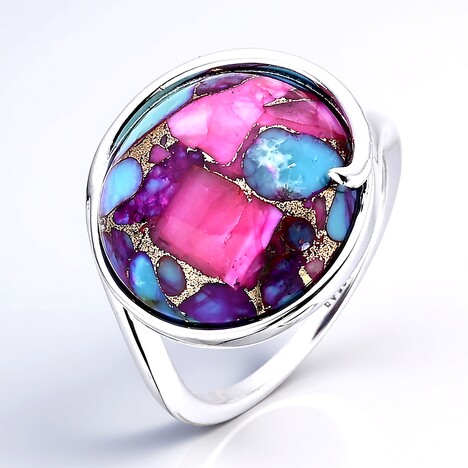 Anello in argento con Mosaico turchese