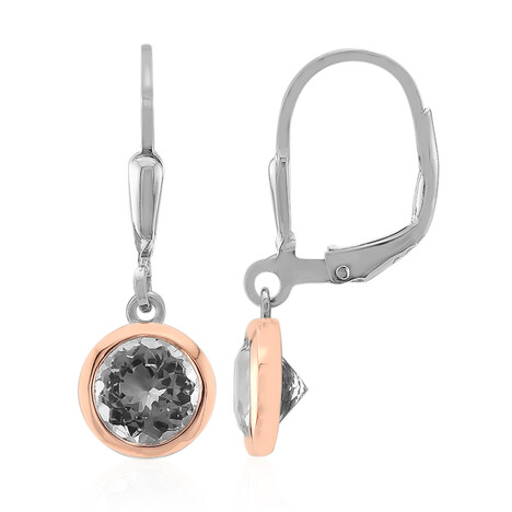 Boucles d'oreilles en argent et Topaze blanche