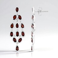 Mozambique Garnet Silver Earrings