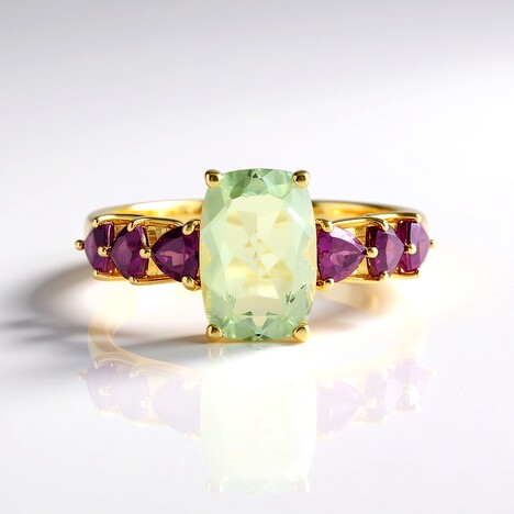 Anello in argento con Ametista Verde (de Melo Essence)