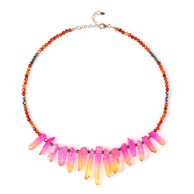 Collar en plata con Cuarzo multicolor