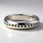 Anello in argento con Diamante Verde Smeraldo