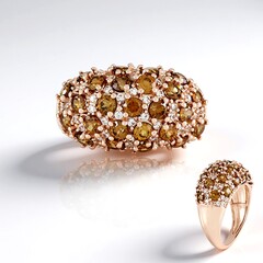 Anello in argento con Zircone Cognac (Adela Silber)