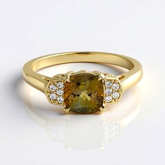 Anello in oro con Tanzanite Gialla (non riscaldata)