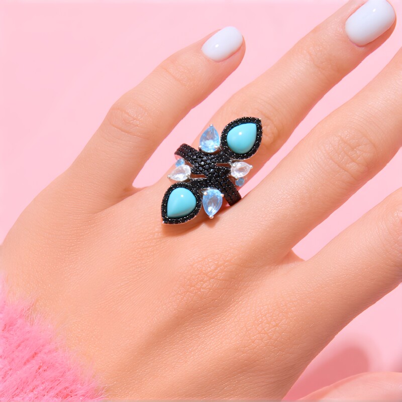 Edelstein-Silberring (Dallas Prince Designs)