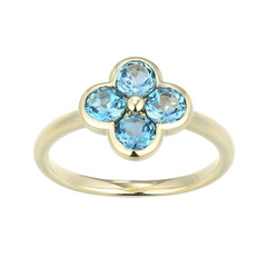 Anillo en plata con Topacio azul de Londres (Adela Silber)