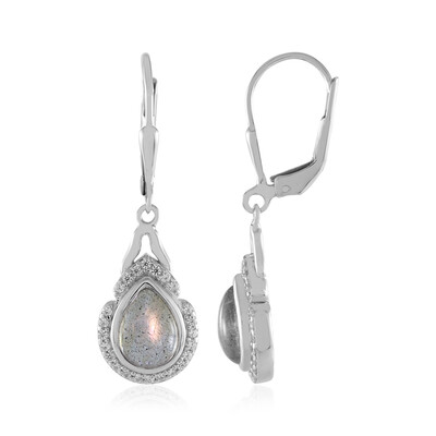 Pendientes en plata con Labradorita rosa de Maniry