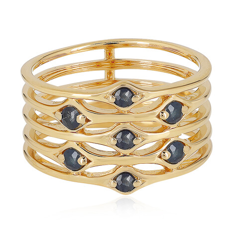 Blauer Saphir-Silberring