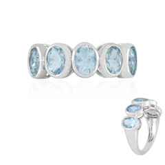 Brasilianischer Aquamarin-Silberring