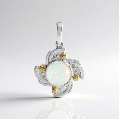Ciondolo in argento con Opale di Welo (Granulieren)