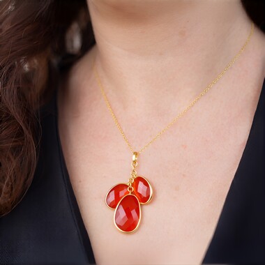 Collana in argento con Corniola (KM by Juwelo)