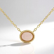 Rosenquarz-Silbercollier