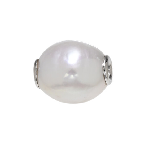 Zilveren aanhanger met een Witte zoetwater kweekparel (MONOSONO COLLECTION)