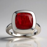Anello in argento con Quarzo rosso pastello