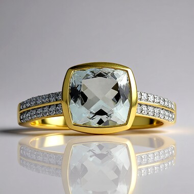 Anillo en oro con Aguamarina de Nigeria (Mark Kaufman)