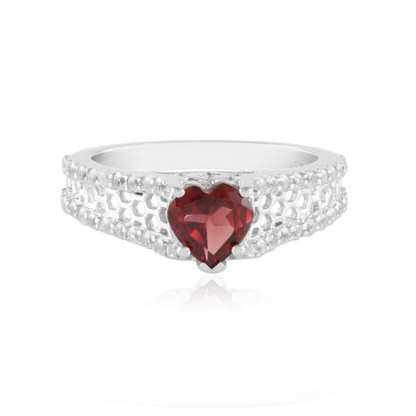 Anello in argento con Granato Mozambico