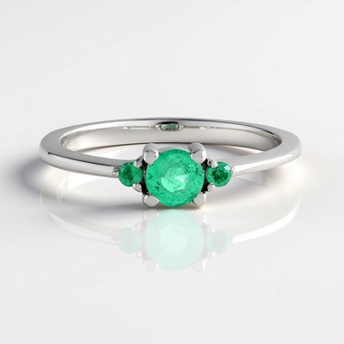 Colombian Emerald Silver Ring