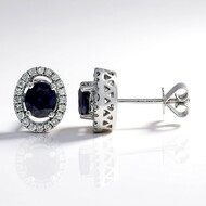 Gouden oorbellen met Blauwe Ceylon saffieren (CIRARI)